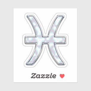 Pisces Zodiac Symbol Mother of Pearl style