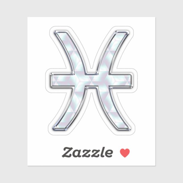 Pisces Zodiac Symbol Mother of Pearl style (Sheet)