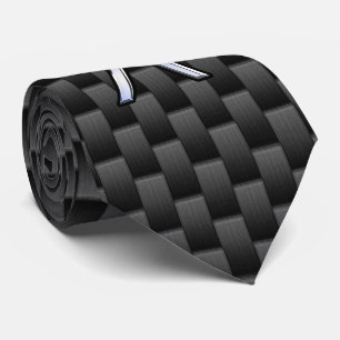 Pisces Zodiac Symbol on Carbon Fibre Style Tie