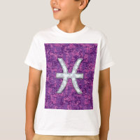Pisces Zodiac Symbol on Fuchsia Pink Digital Camo