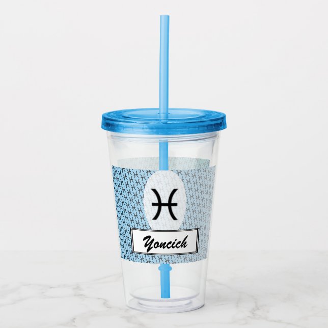 Pisces Zodiac Symbol Standard by K Yoncich Acrylic Tumbler (Front)