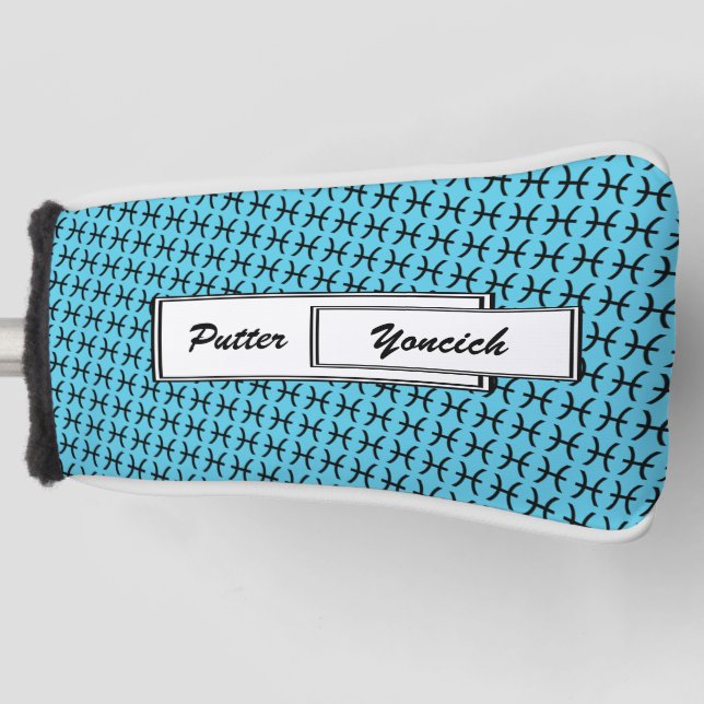 Pisces Zodiac Symbol Standard by Kenneth Yoncich Golf Head Cover (Front)