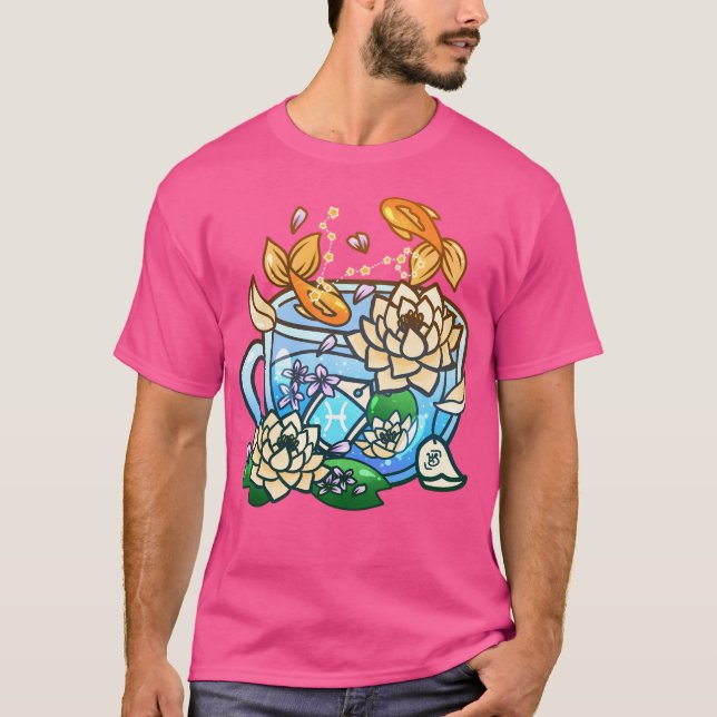 Pisces Zodiac Teacup T-Shirt (Front)