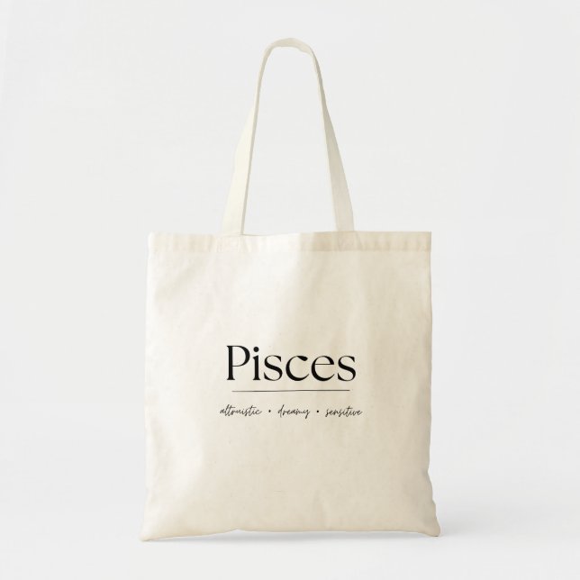 Pisces Zodiac Tote Bag (Front)