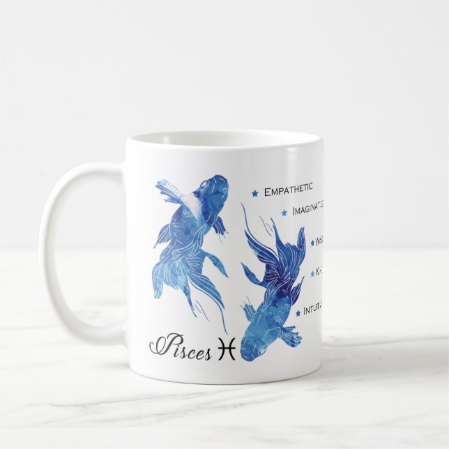 Pisces Zodiac Traits Mug (Left)