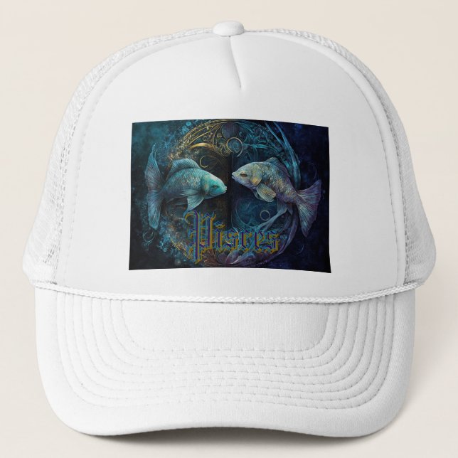 Pisces Zodiac Trucker Hat (Front)