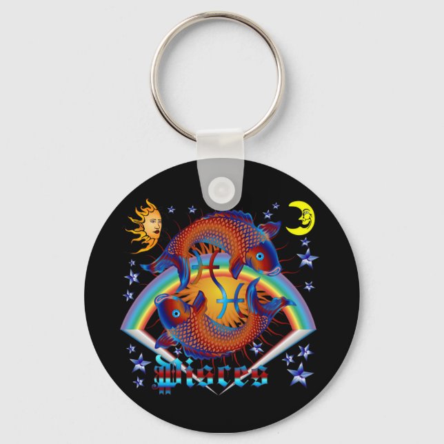 Pisces-Zodiac-V-1 Key Ring (Front)