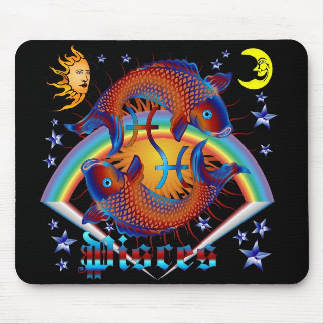 Pisces-Zodiac-V-1 Mouse Mat (Front)