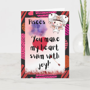 Pisces Zodiac Valentines Personalised Card