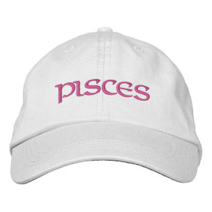 Pisces Zodiac White/Magenta Cap