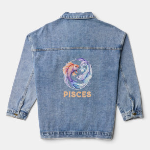 Pisces Zodiac Women's Denim Jacket