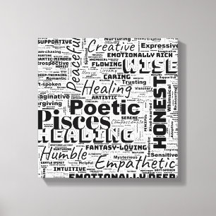 Pisces Zodiac Word Cloud Inspiration Canvas Print