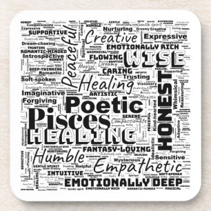 Pisces Zodiac Word Cloud Inspiration  Coaster