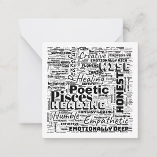 Pisces Zodiac Word Cloud Inspiration Sqaure Card