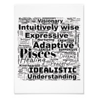 Pisces Zodiac Word Cloud – Inspirational Photo Art
