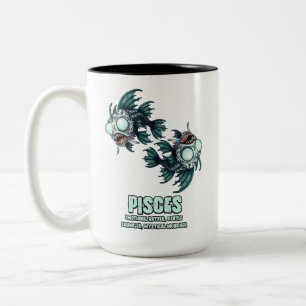 Pisces Zombie Two-Tone Coffee Mug