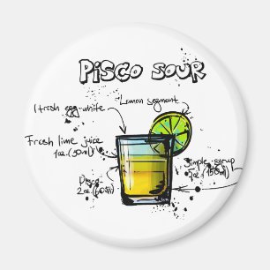 Pisco Sour Cocktail Recipe Magnet
