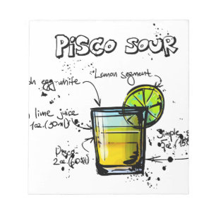 Pisco Sour Cocktail Recipe Notepad