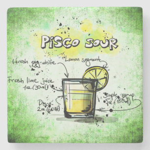 Pisco Sour Drink Recipe Stone Coaster