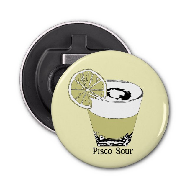 Pisco Sour Illustration Bottle Opener (Front)