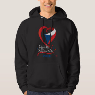 Pisek Czech Republic Heart Flag Lion Coat Of Arm E Hoodie
