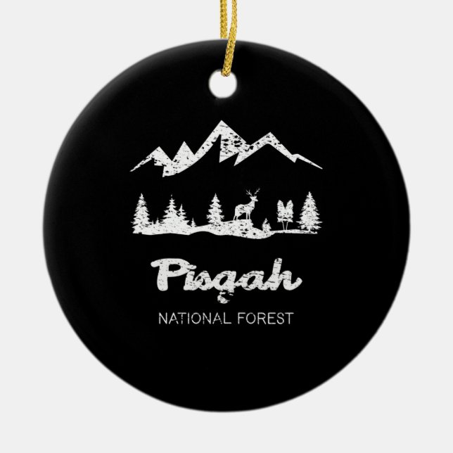 Pisgah National Forest Ceramic Tree Decoration (Front)