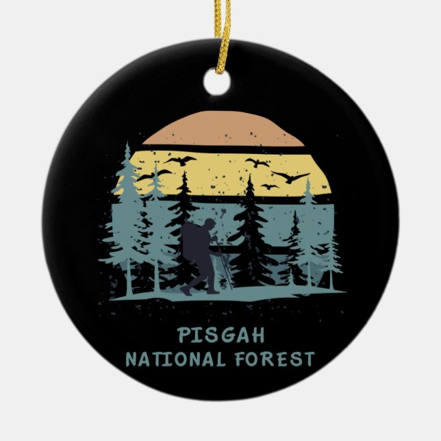 Pisgah National Forest Ceramic Tree Decoration (Front)