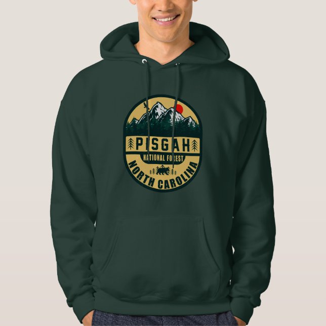 Pisgah National Forest NC Retro Sunset Souvenirs Hoodie (Front)