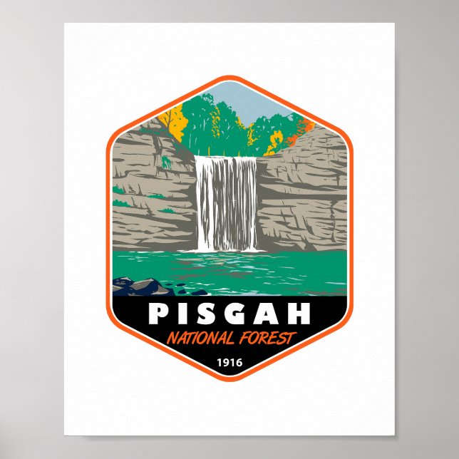 Pisgah National Forest North Carolina Emblem Poster (Front)
