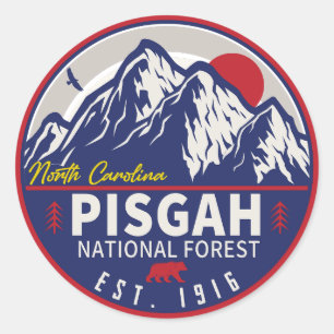 Pisgah National Forest North Carolina - Retro Classic Round Sticker