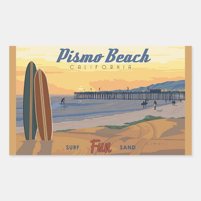 Pismo Beach Califorina Rectangular Sticker (Front)