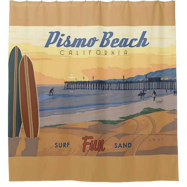 Pismo Beach Califorina Shower Curtain (Front)