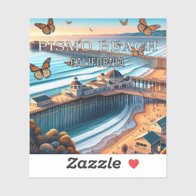 Pismo Beach California 3 Inch Vinyl Sticker (Sheet)