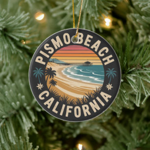 Pismo Beach, California pier Ceramic Tree Decoration
