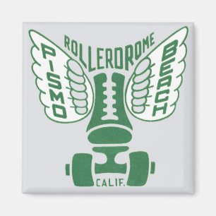 Pismo Beach California Rollerskate Design Magnet