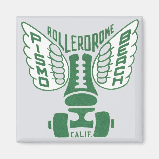 Pismo Beach California Rollerskate Design Magnet (Front)