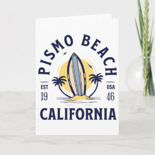 Pismo Beach California Surf Summer Vacation Vintag Card