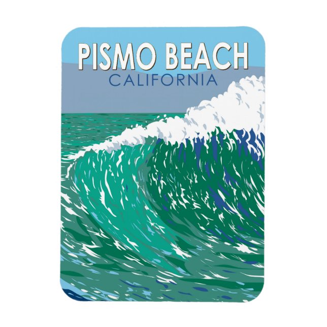 Pismo Beach California Travel Art Vintage Magnet (Vertical)