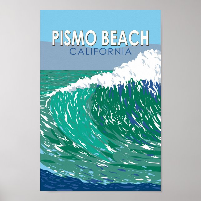 Pismo Beach California Travel Art Vintage Poster (Front)