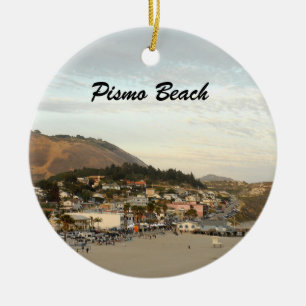 Pismo Beach California Travel Photo Ceramic Tree Decoration