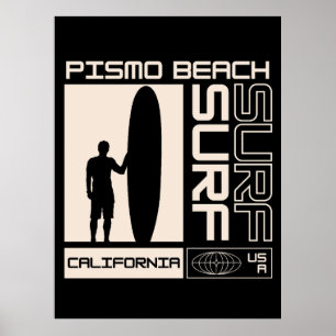 Pismo Beach California USA Surf Poster