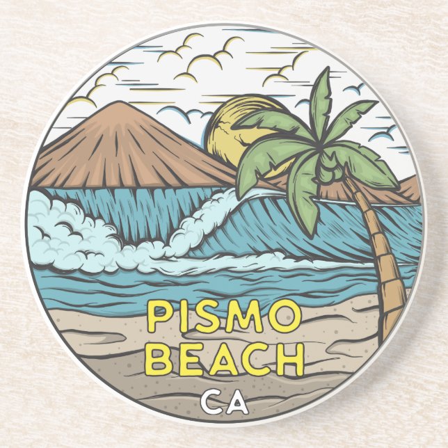 Pismo Beach California Vintage  Coaster (Front)