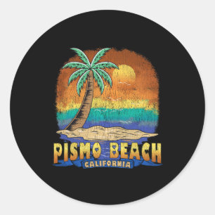 Pismo Beach California Vintage Distressed Souvenir Classic Round Sticker