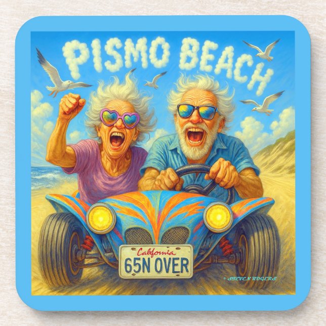 PISMO BEACH — joy at full throttle. Coaster (Front)