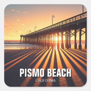 Pismo Beach Pier California Square Sticker