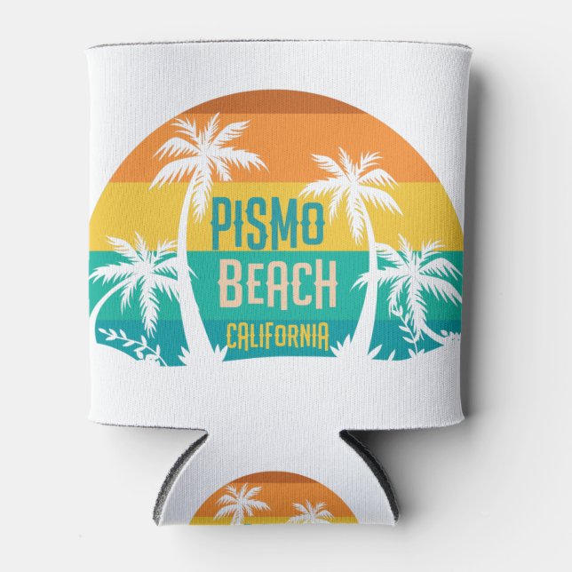 Pismo Beach Retro Can Cooler (Front)