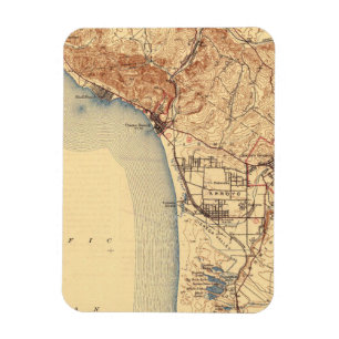 Pismo Beach Vintage Map Magnet