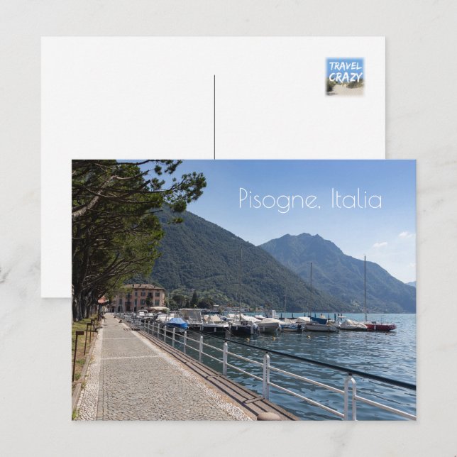 Pisogne and Lake Iseo, Lombardy, Italy Postcard (Front/Back)