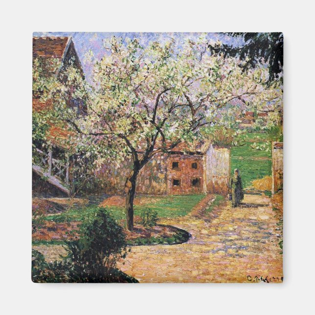 Pissaro: Flowering Plum Tree by Camille Pissaro Magnet (Front)