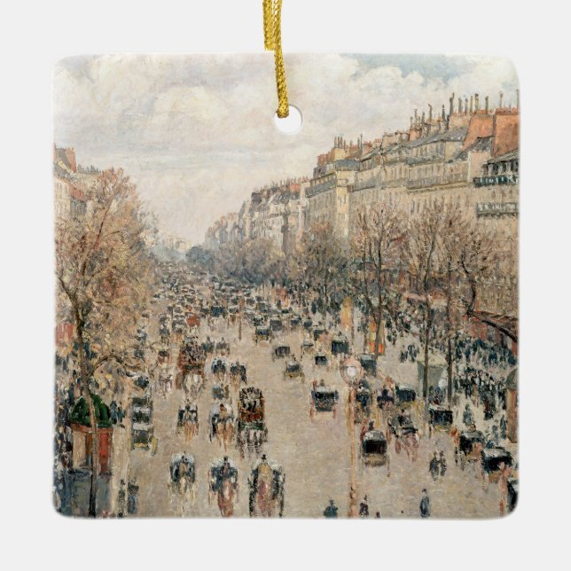 Pissarro - Boulevard Montmartre, Afternoon Sun Ceramic Ornament (Front)